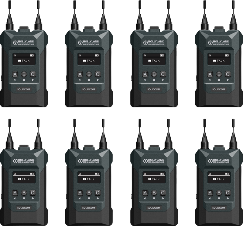 Hollyland Solidcom M1 with 8 belt packs