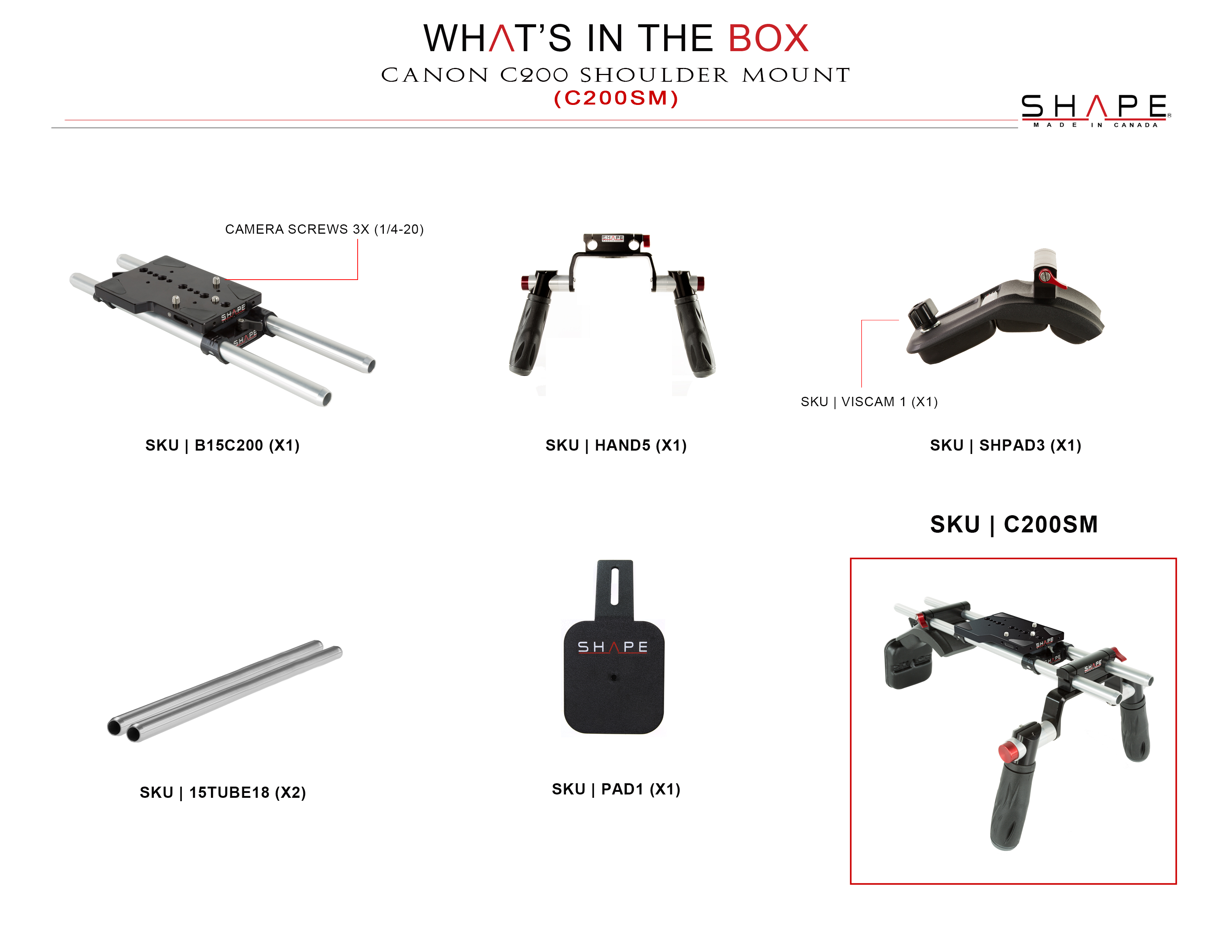 Shape CANON C200 SHOULDER MOUNT