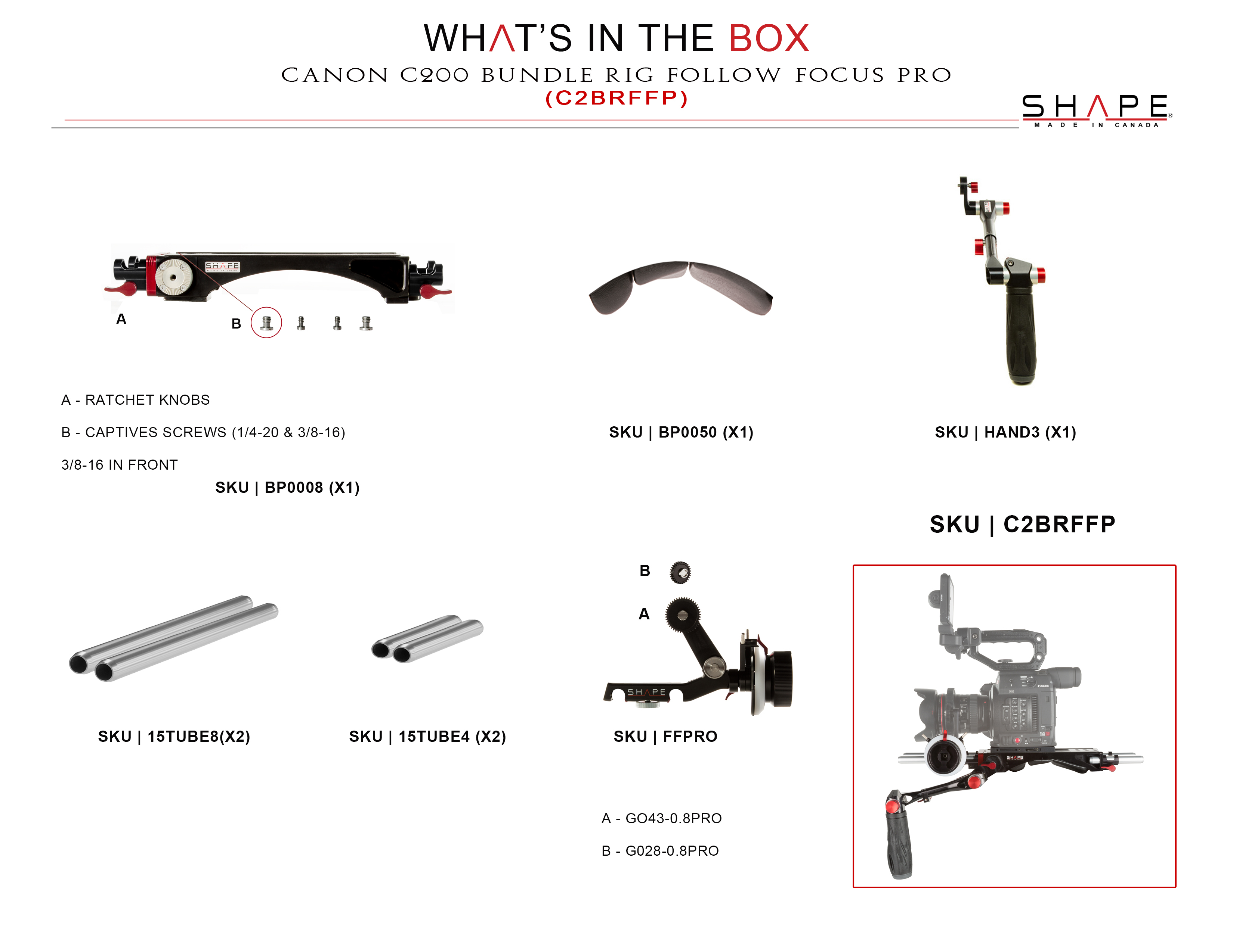 Shape CANON C200 BUNDLE RIG +FOLLOW FOCUS PRO (PR