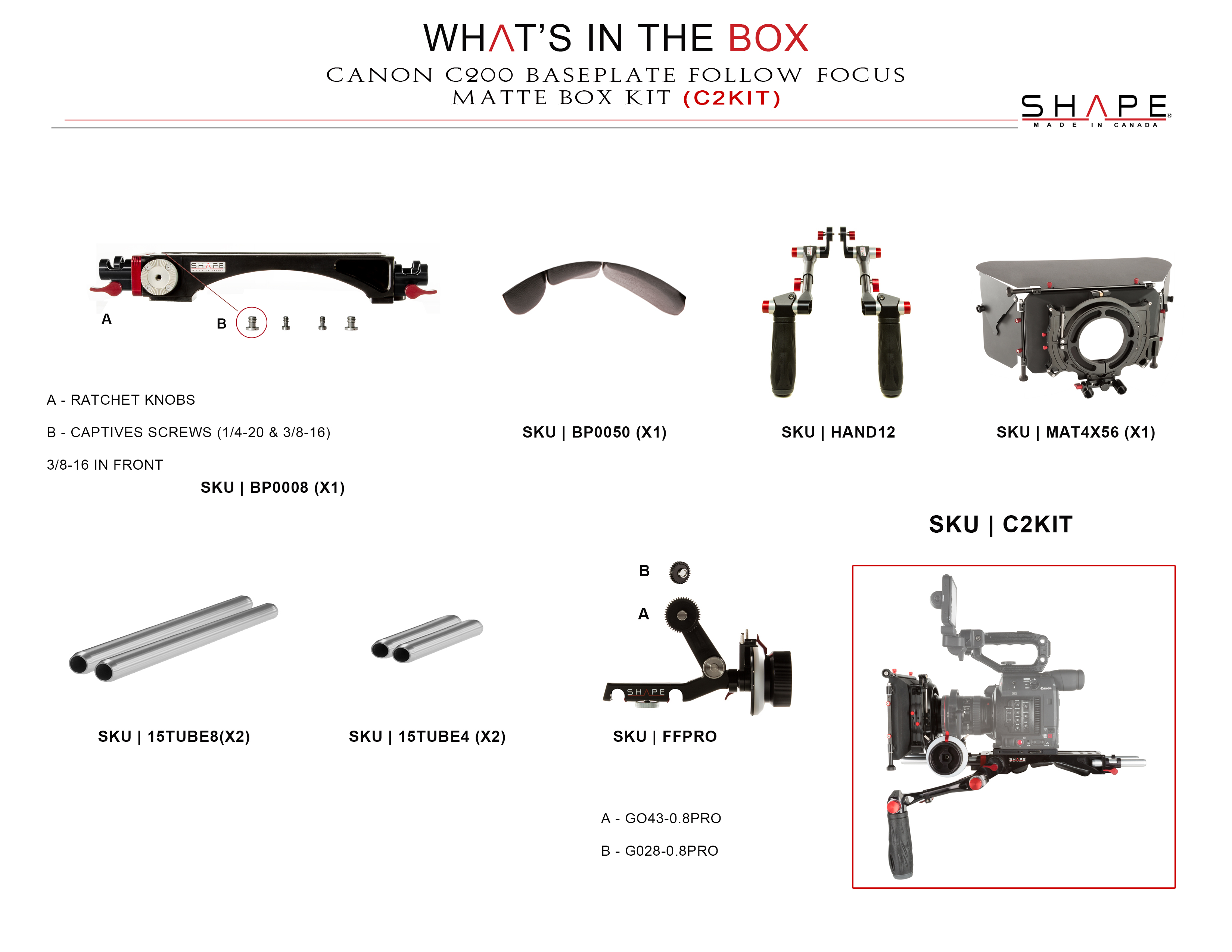 Shape CANON C200 BUNDLE RIG +FOLLOW FOCUS PRO & M