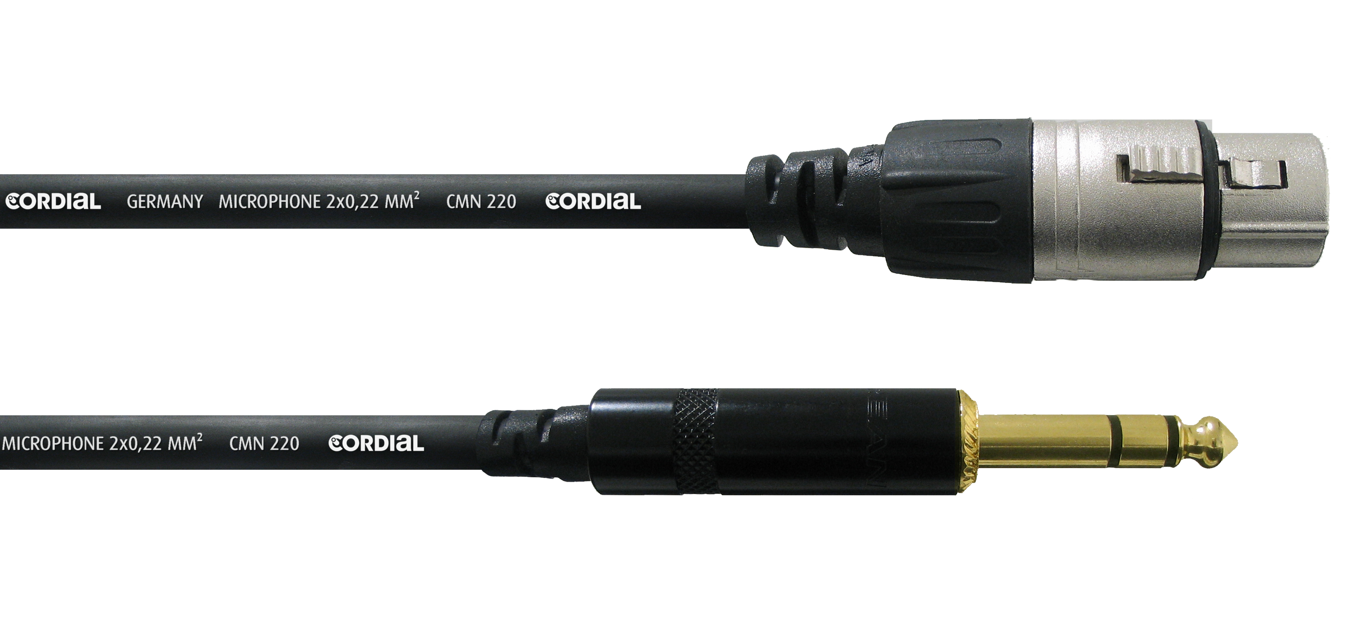 Cordial 0,6 m, XLR-naaras/¼'' 