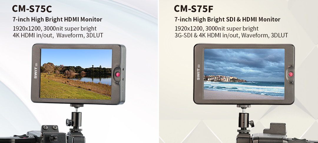 Swit 7 tuuman FHD 4K SDI, HDMI kameramonitori