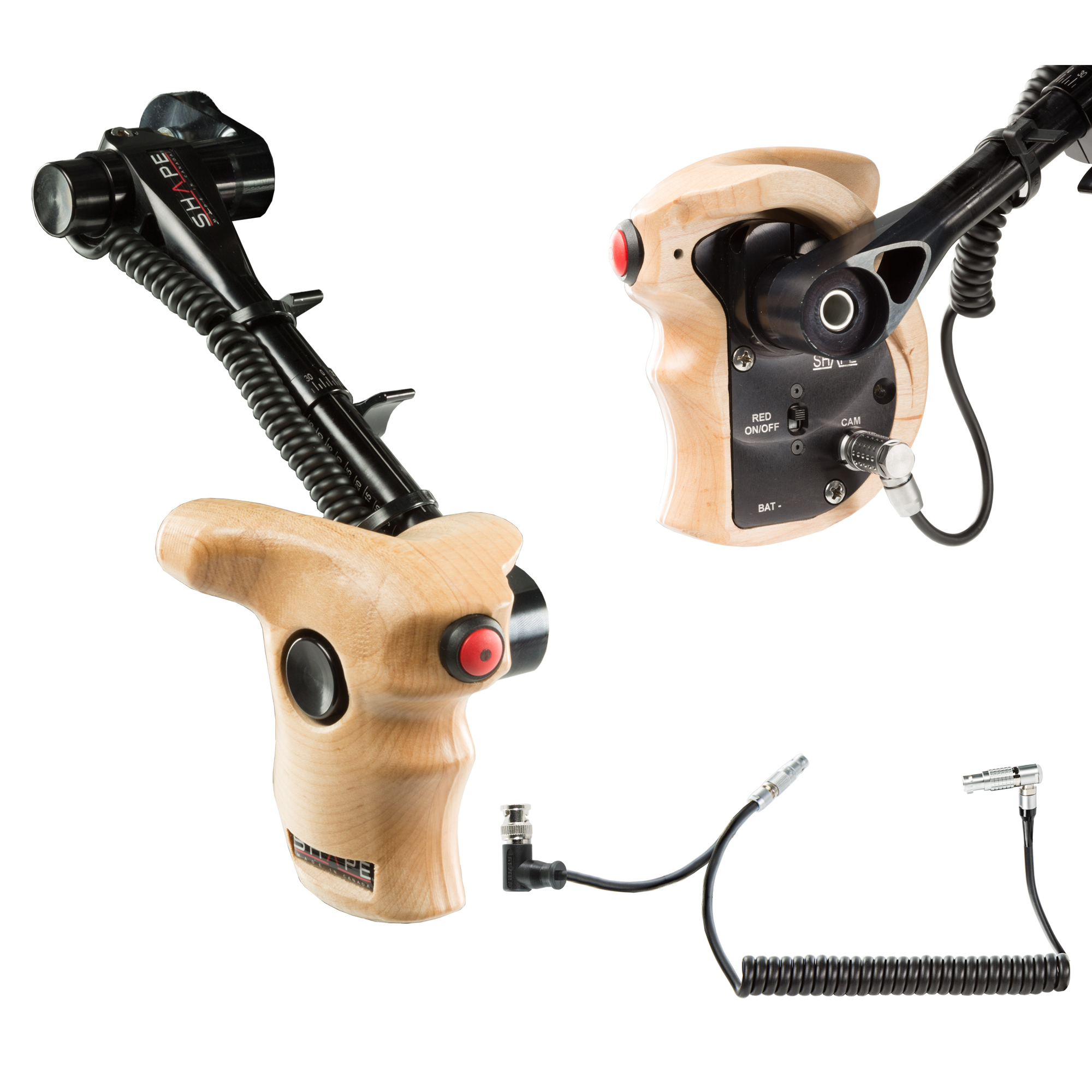 Shape WOODEN GRIP (RIGHT) WITH RED START/STOP + TE