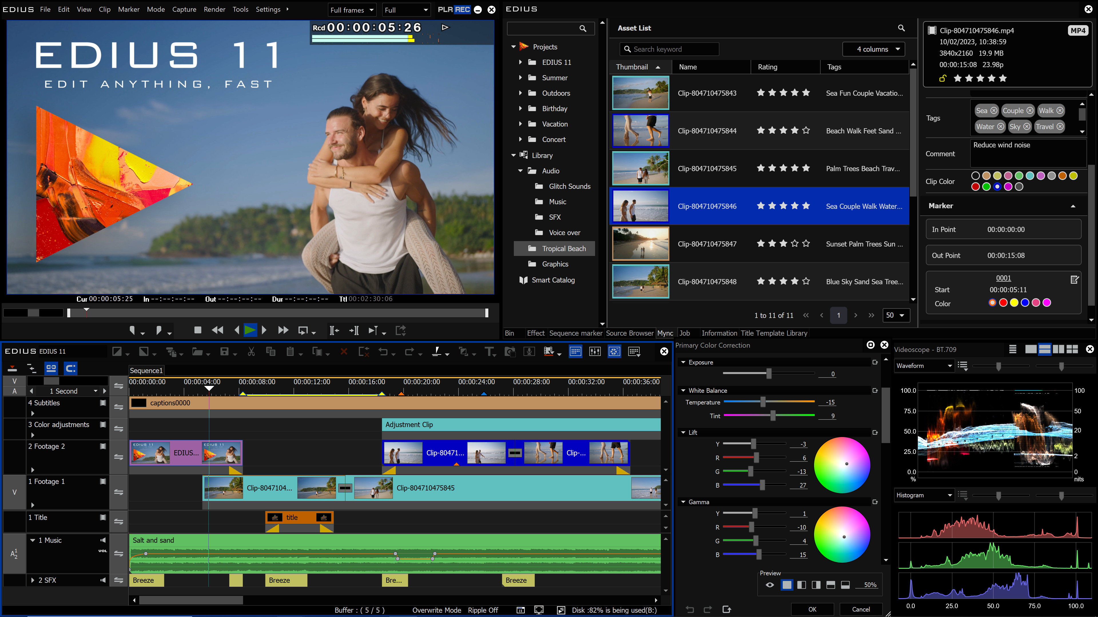 Grass Valley EDIUS 11 Pro videoeditointiohjelmisto
