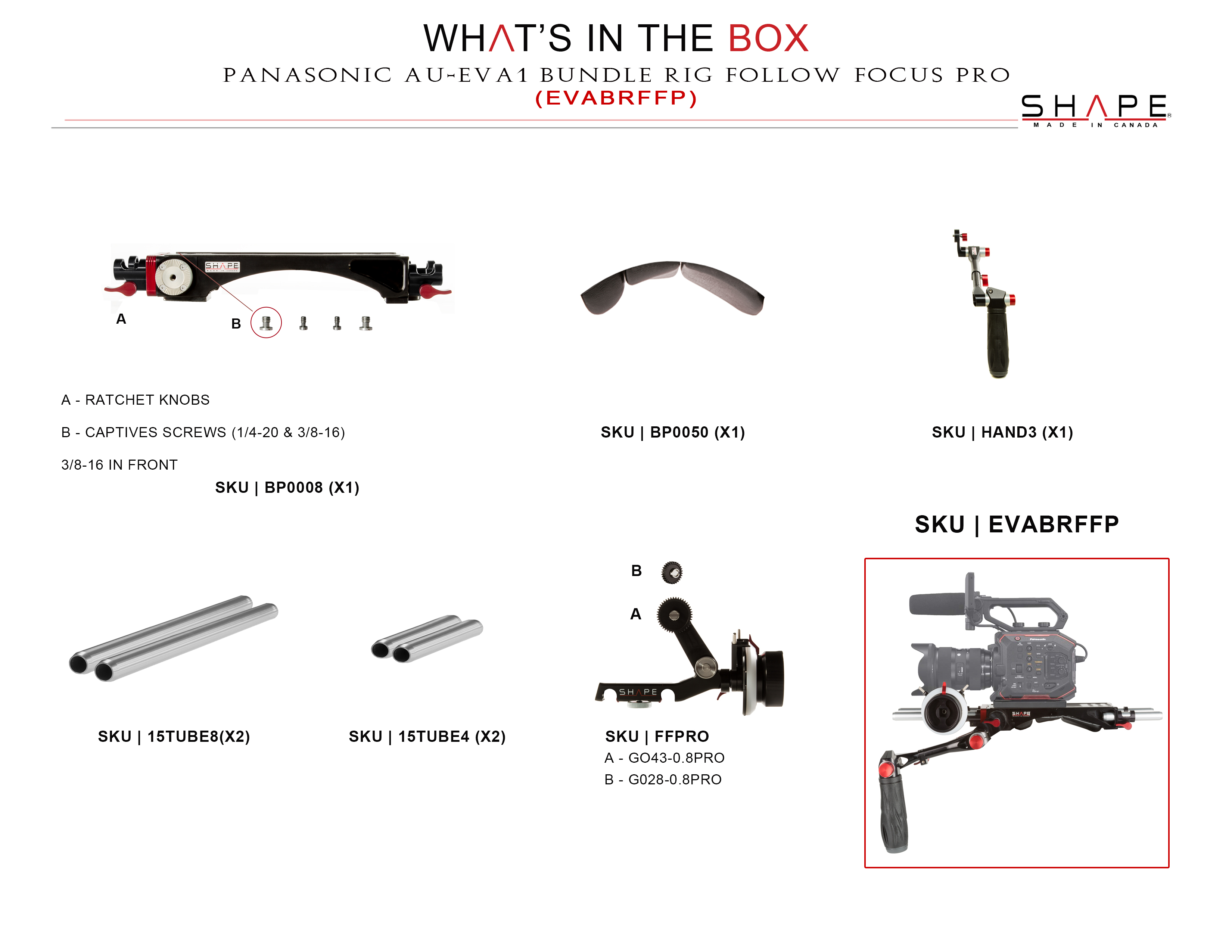Shape PANASONIC AU-EVA1 BUNDLE RIG + FOLLOW FOCUS