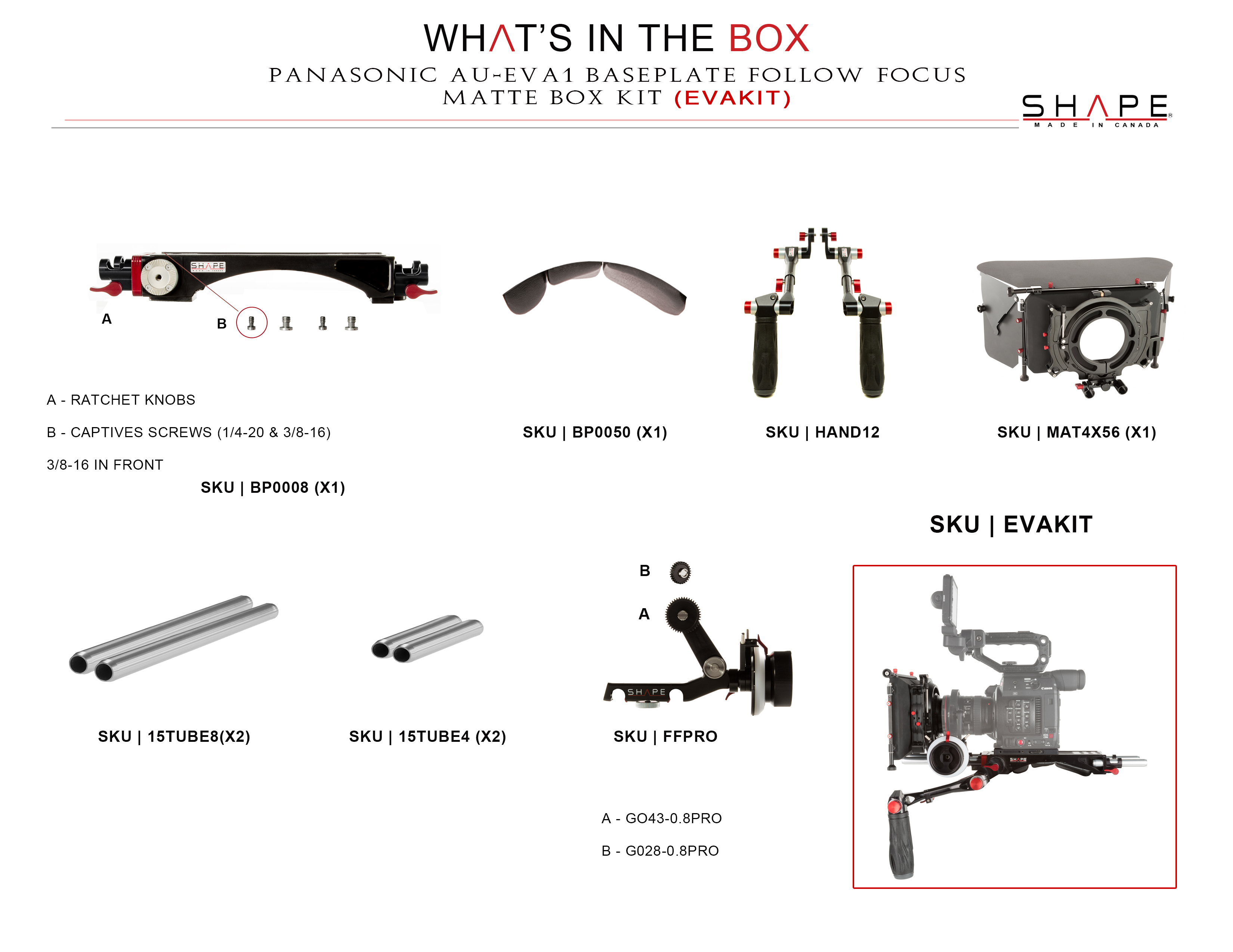 Shape PANASONIC AU-EVA1 BUNDLE RIG + FOLLOW FOCUS