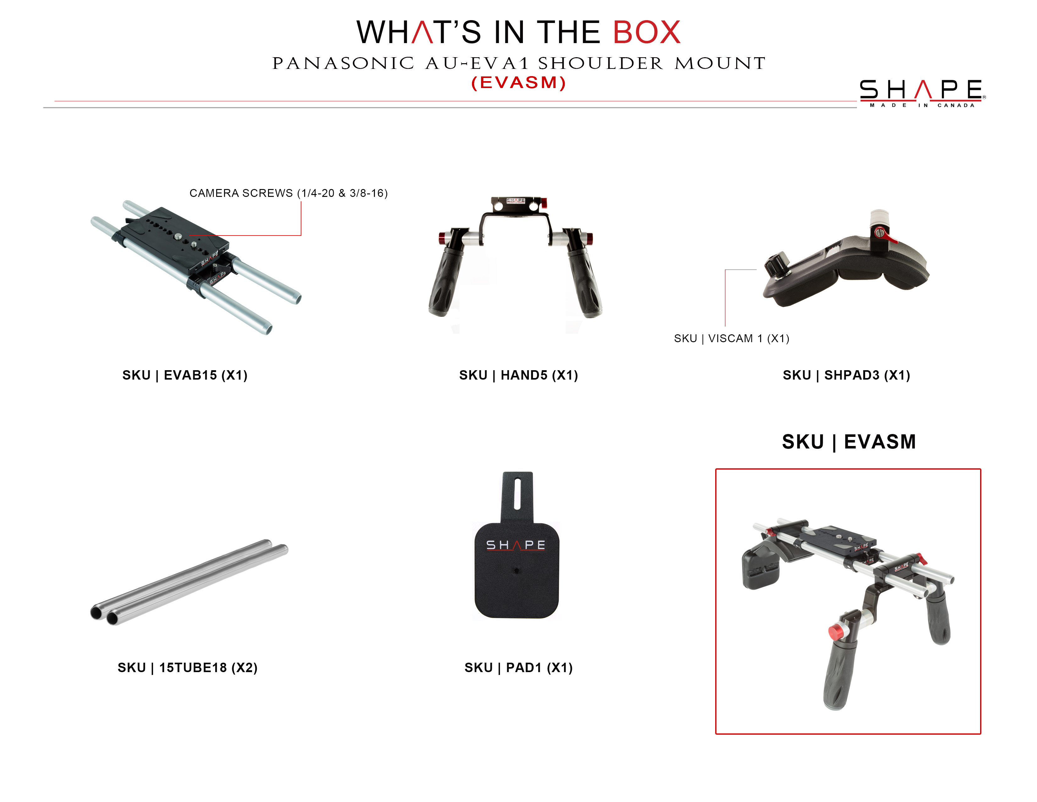 Shape PANASONIC AU-EVA1 SHOULDER MOUNT