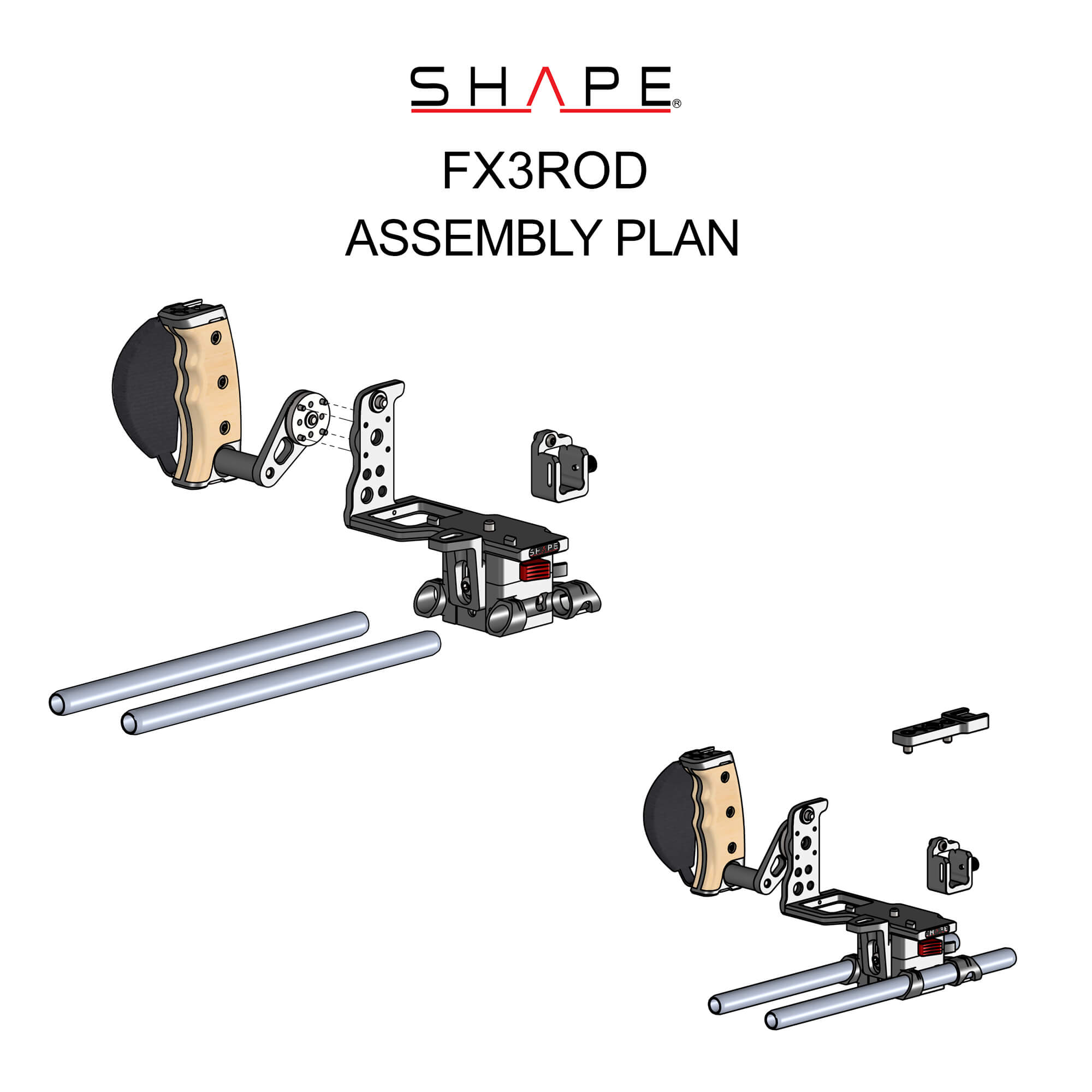 Shape FX3 Cage 15mm LW Rod System