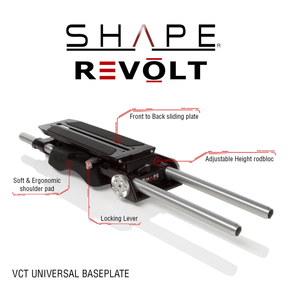 Shape Sony FX6 baseplate and top plate with handle