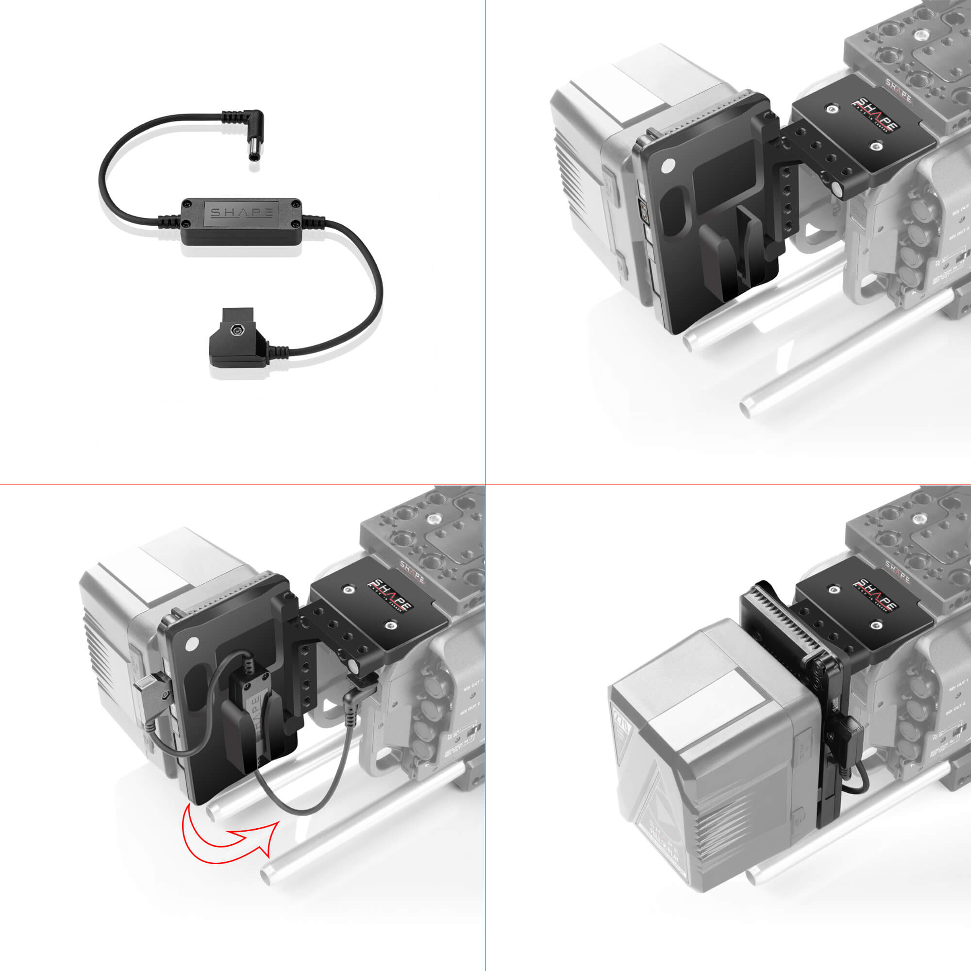 Shape Gold-Mount pivoting battery plate PXW-FX9