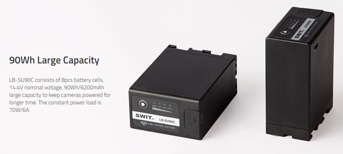 Swit LB-SU90  EX-akku Li-ion U-mount 90W USB-C, D-tap