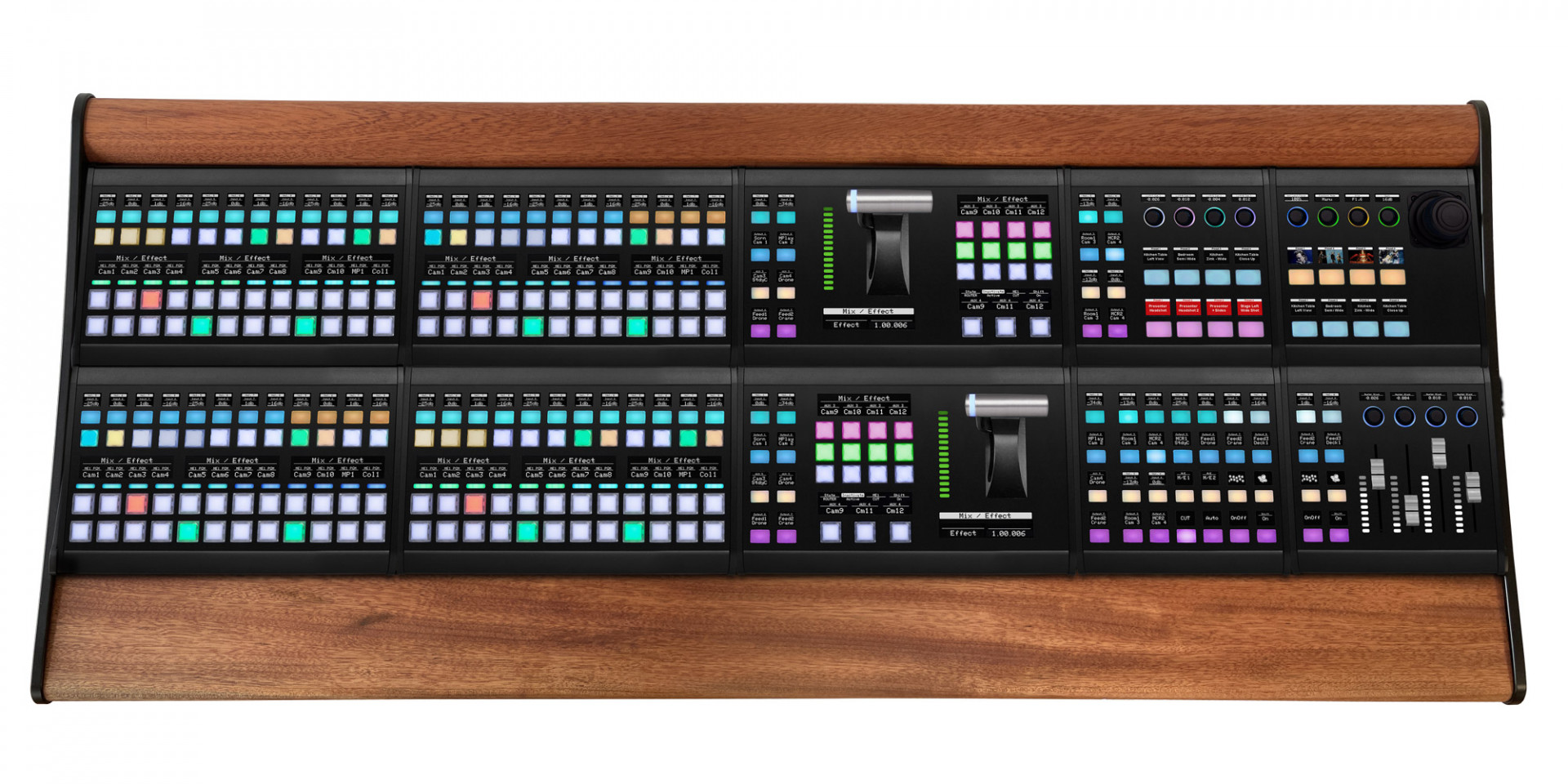 Skaarhoj High end wood frame for 2 M/E configuration