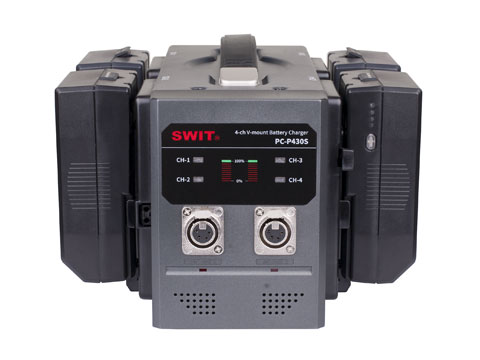 Swit 4 akun V-mount 3 A pikalaturi