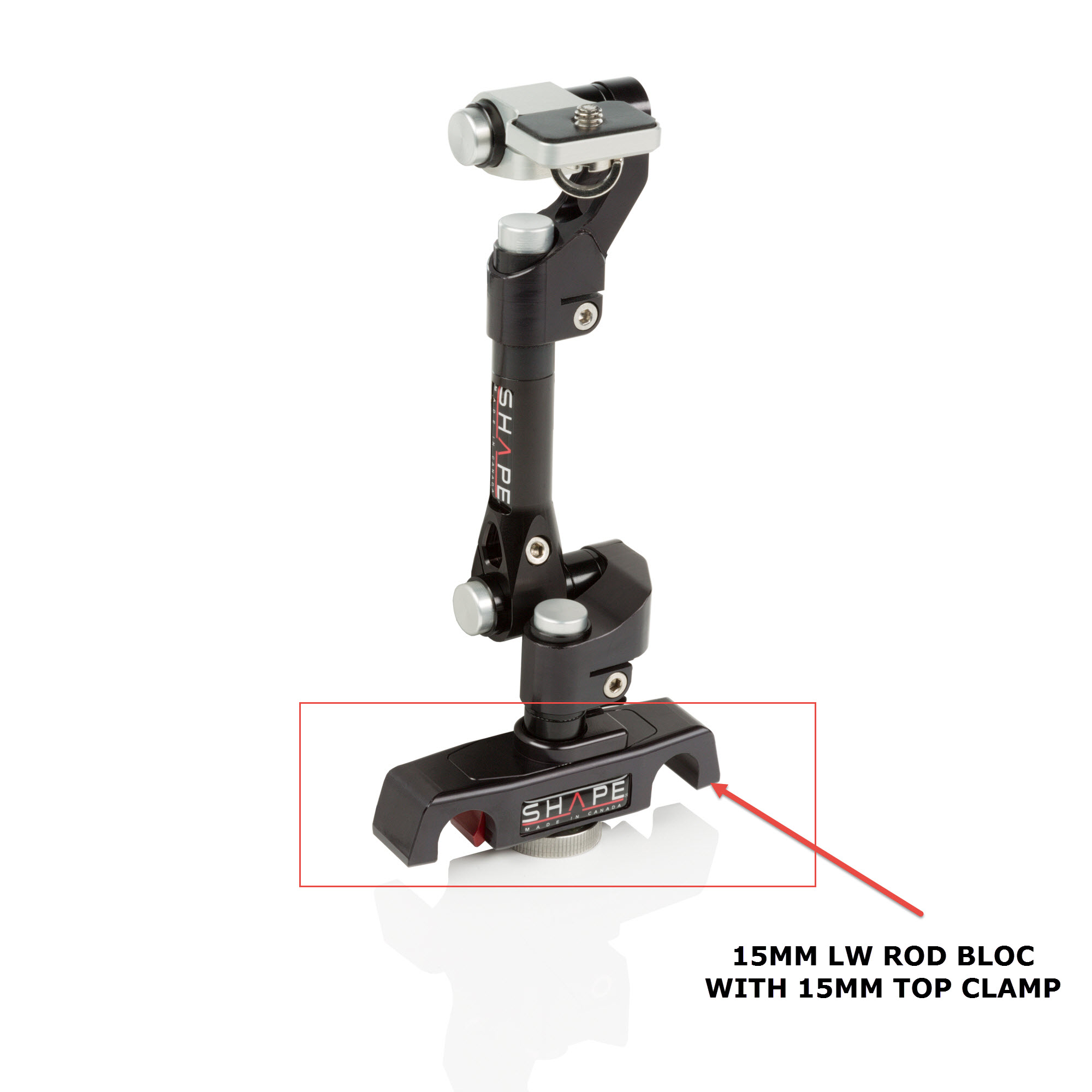 Shape 15MM LW ROD BLOC WITH 15MM TOP CLAMP