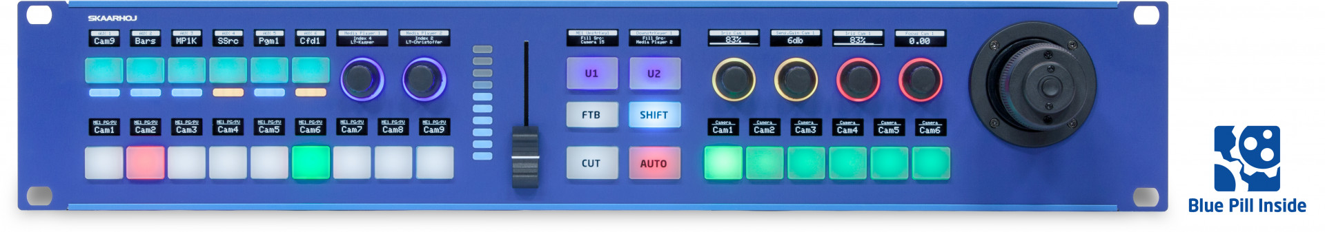Skaarhoj Rack Fusion Live w/Hall Effect Joystick and Blue Pi