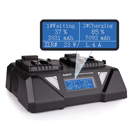 Swit 2 akun 6A V-mount simultaani Super pikalaturi