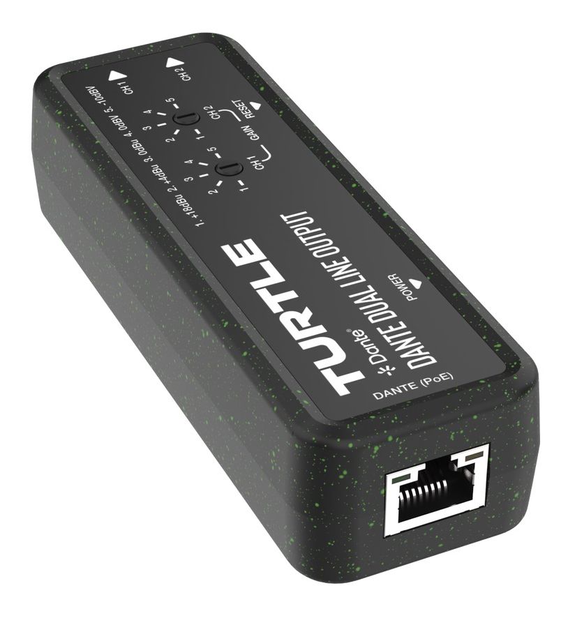Turtle AV Dante Dual-Channel Analog Line Output Adapter