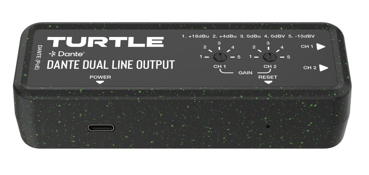 Turtle AV Dante Dual-Channel Analog Line Output Adapter