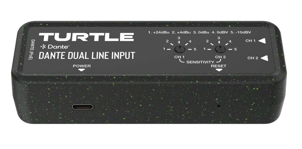 Turtle AV Dante Dual-ChannelAnalog Line Input Adapter