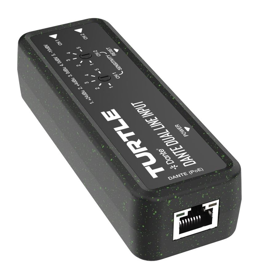 Turtle AV Dante Dual-ChannelAnalog Line Input Adapter