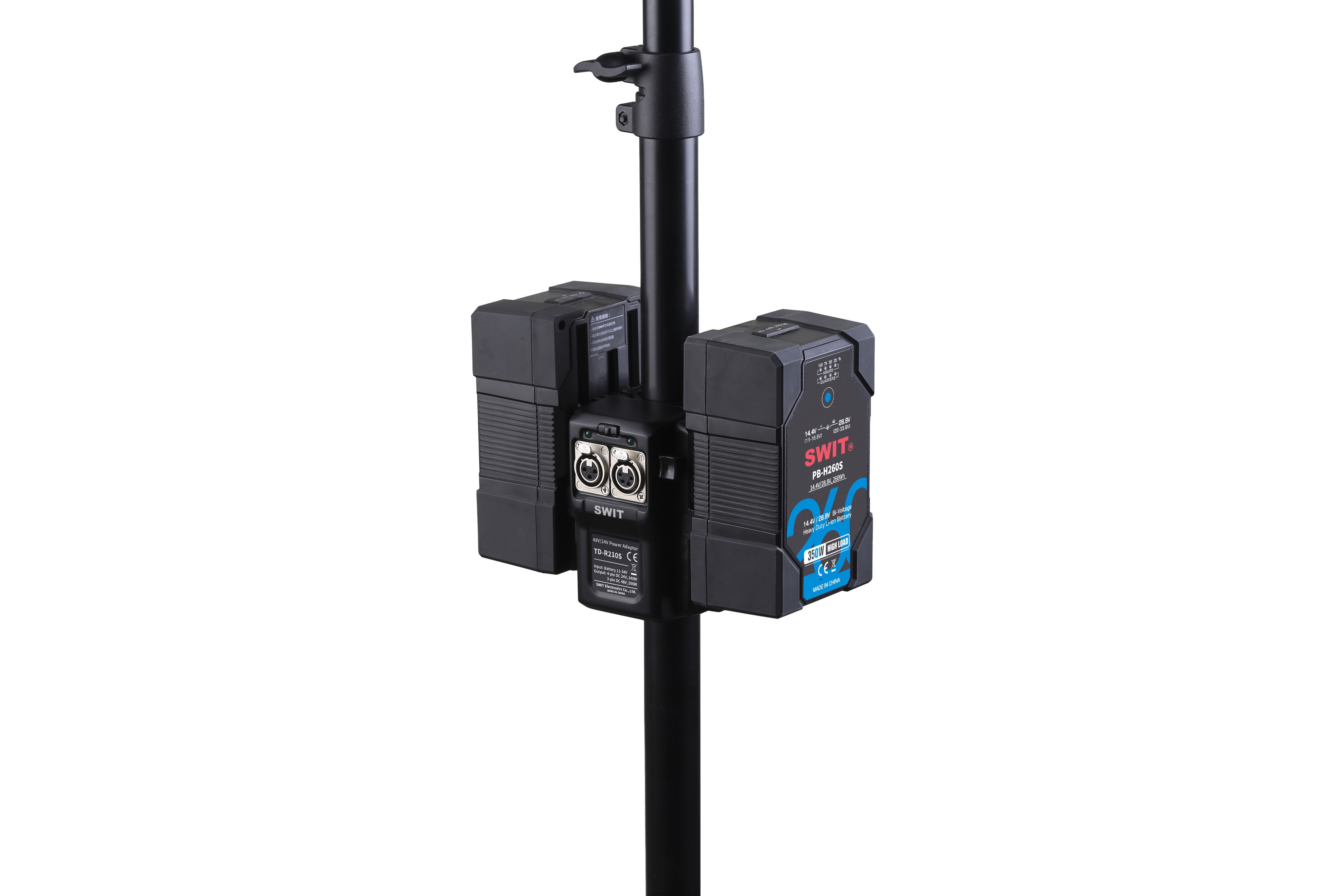 Swit Dual V-Mount akkukenkä valojalkaan