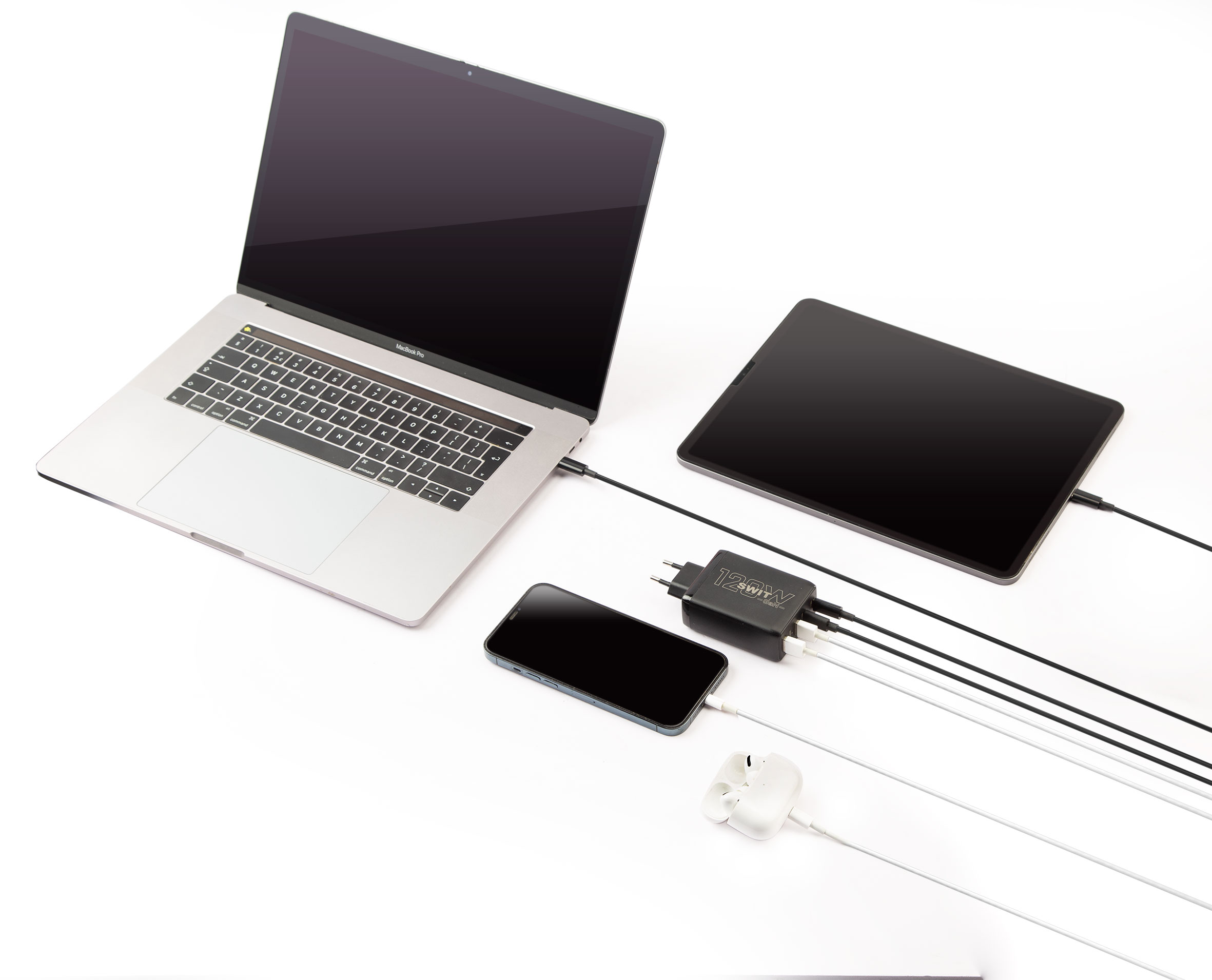 Swit 120W USB-C/A GaN teholaturi USB-C akuille
