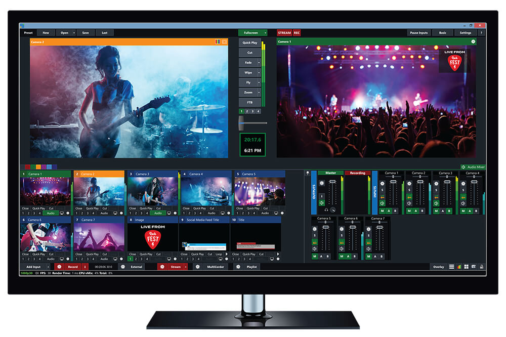 vMix 4K videomikseri ohjelmisto