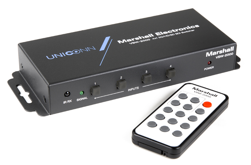 Marshall VSW-2000 4-Input 3G-SDI Switcher with 3G-SDI Progra