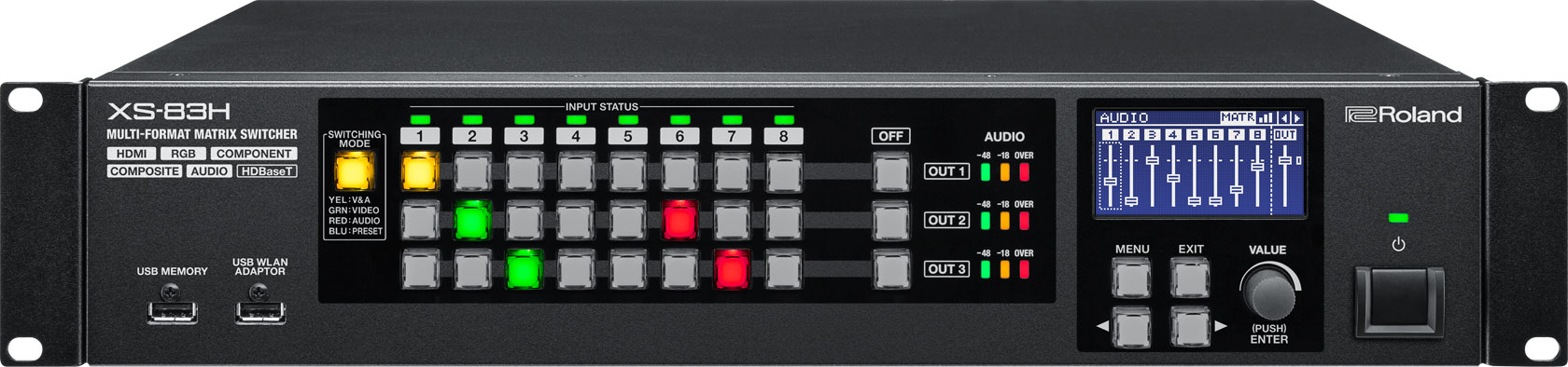 Roland XS-83H Multi-Format-Mixer 8 Inputs to 3 Out