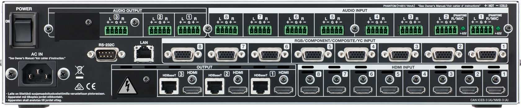 Roland XS-83H Multi-Format-Mixer 8 Inputs to 3 Out