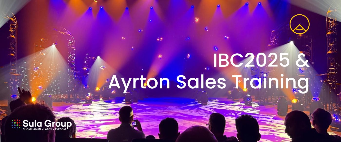 IBC 2025 messut ja Ayrton Sales Training kuvat