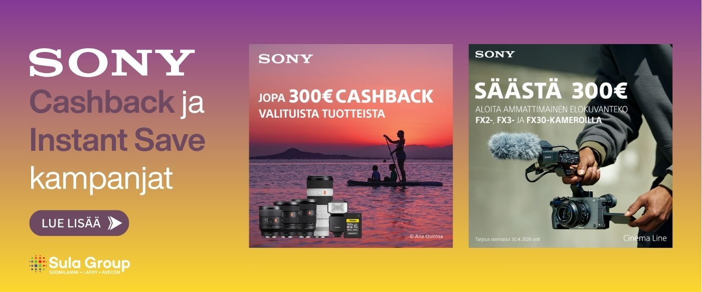 Sony Summer Cashback ja Instant Save kampanjat 2026