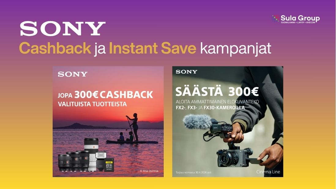Sony Summer Cashback ja Instant Save kampanjat 2026